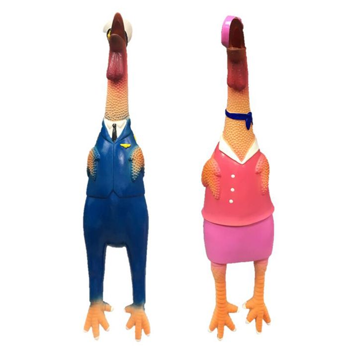 Latex chicken design dog toy