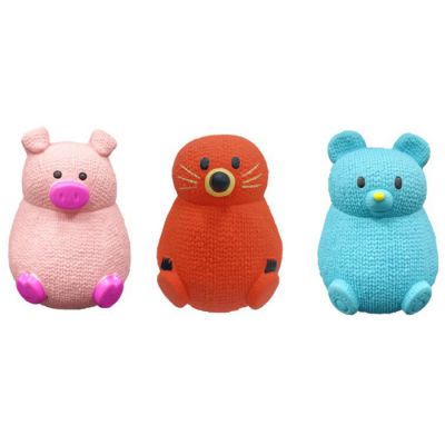 Latex with rubber tumbler dog toy